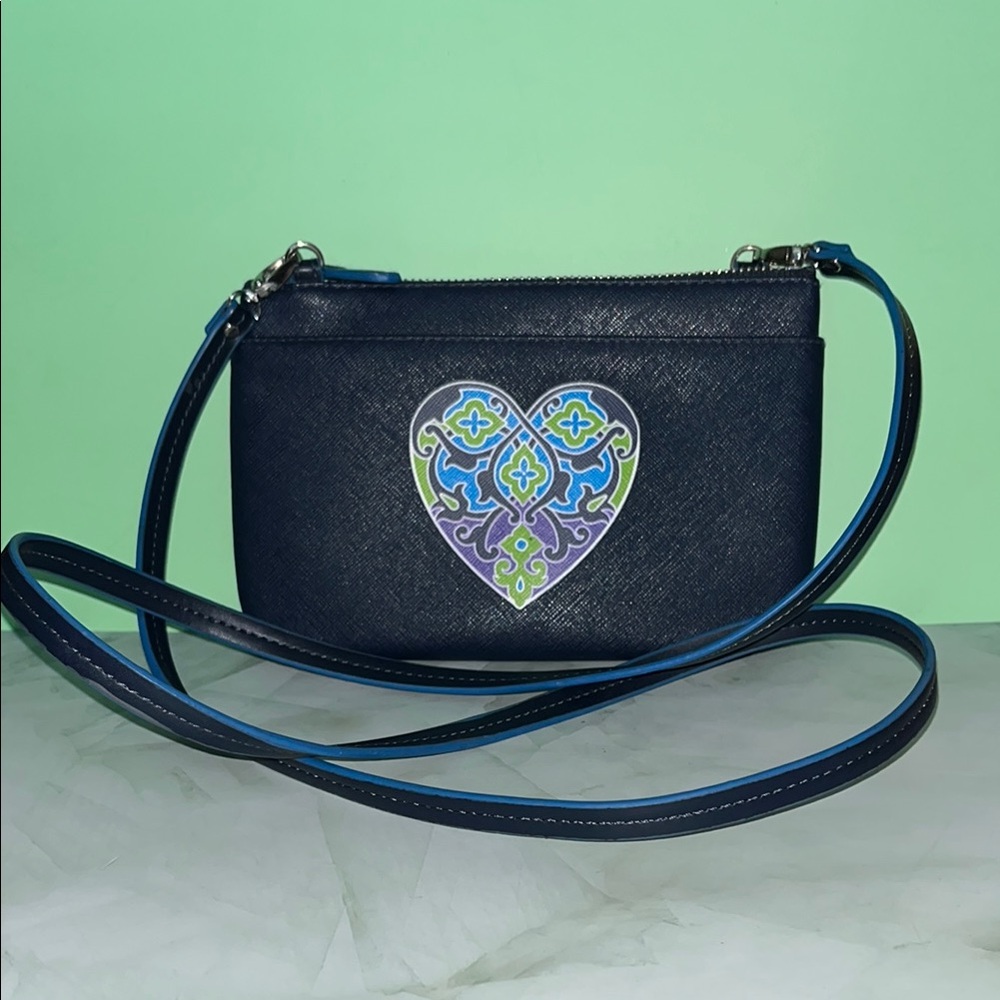 NWT Brighton Summer Hearts Mini Crossbody Bag in Navy 💙